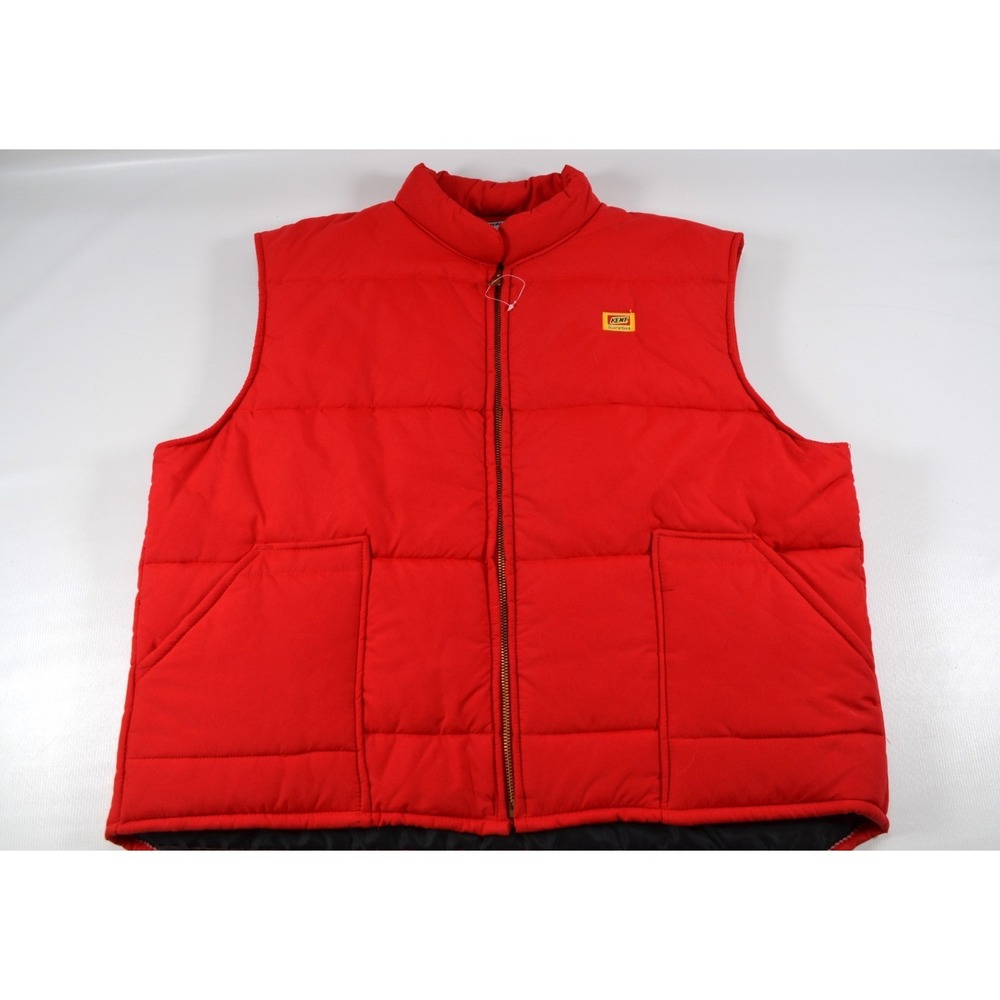Vintage Swingster Red Puffer Vest Mens XL Made in USA Kent Seed Full Zip Nwot's‎